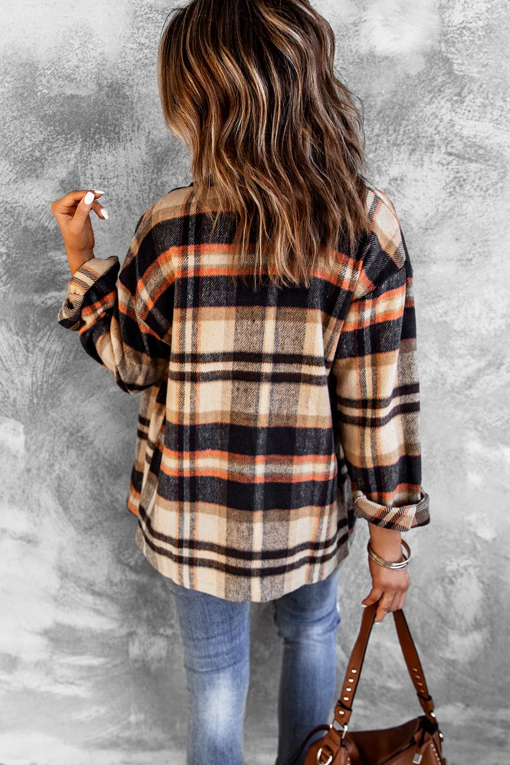 Shawna Plaid Button Up Long Sleeve Shacket