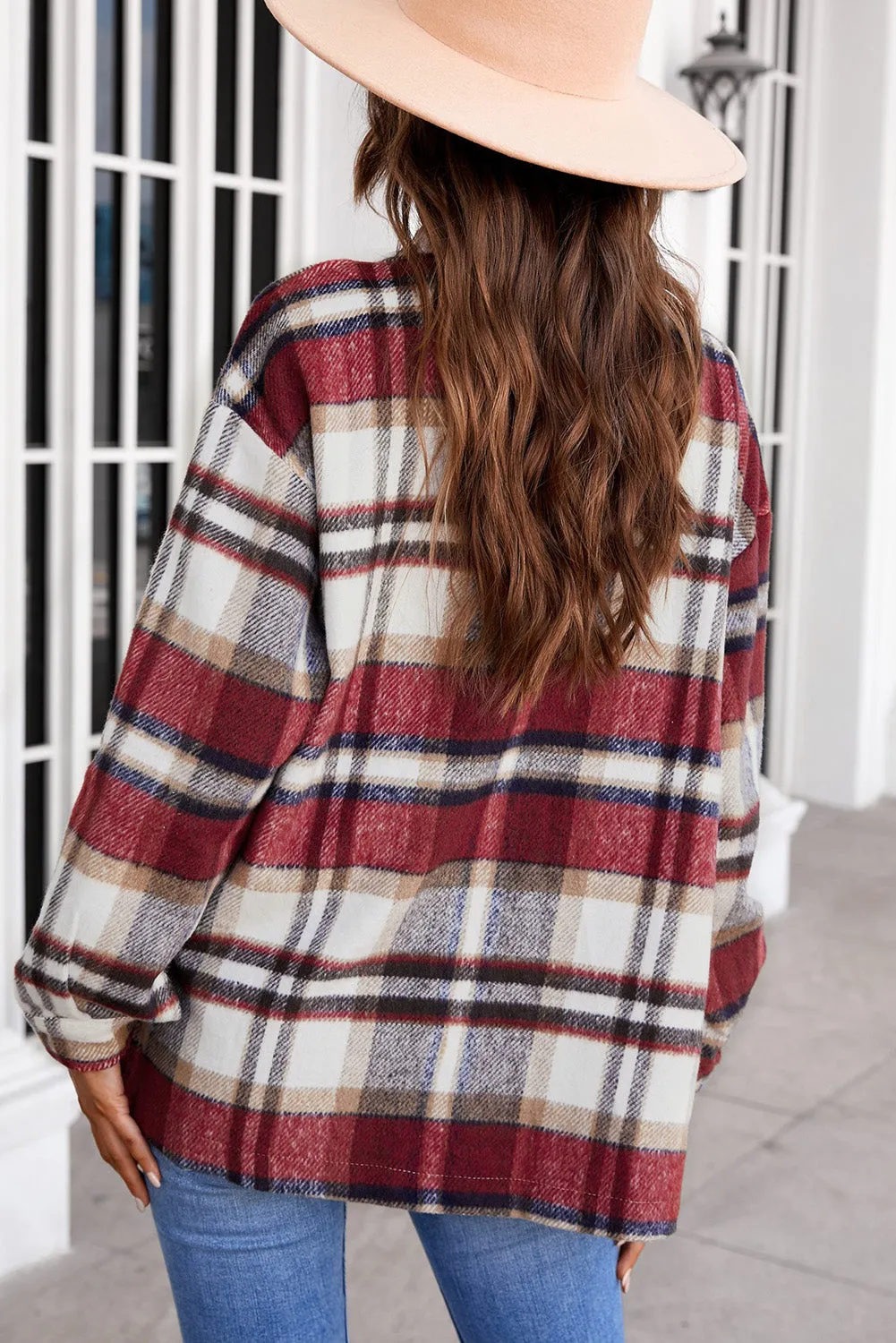 Shawna Plaid Button Up Long Sleeve Shacket