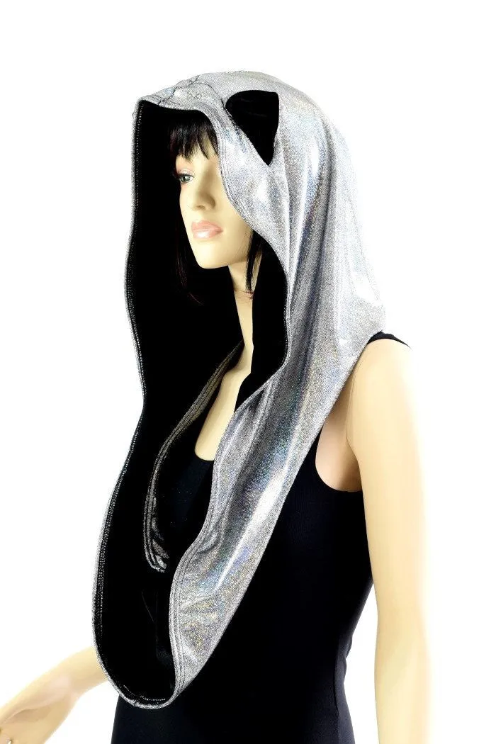 Silver Holo Reversible Infinity Festival Hood