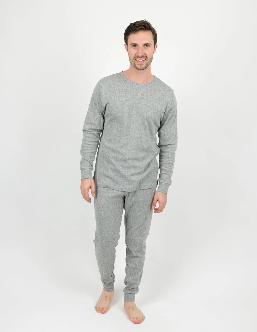 Solid Color Light Grey Matching Family Pajama Set