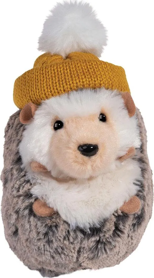 Spunky Hedgehog in Gold Winter Hat