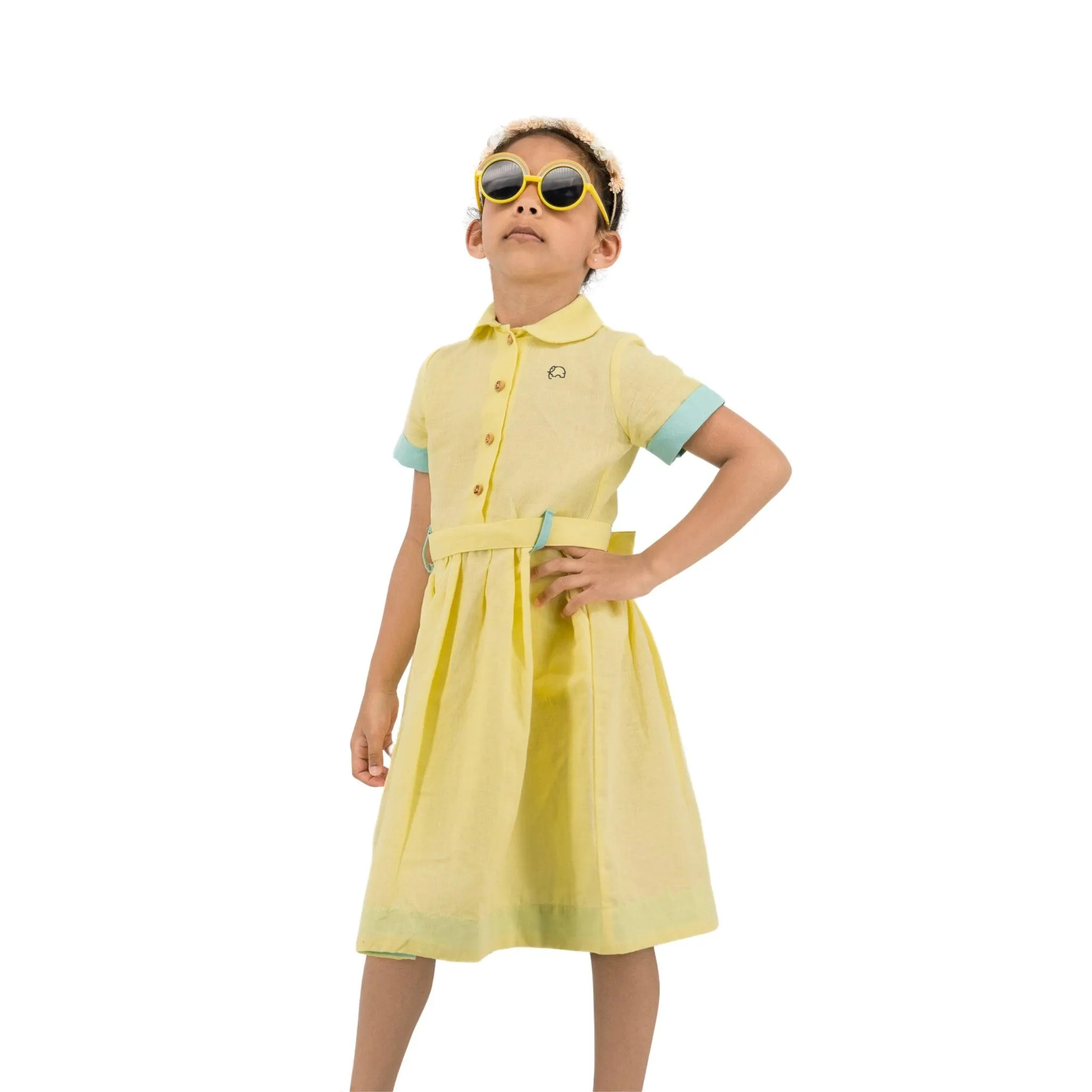 Sustainable Summer Style: Elfin Yellow Linen Dress