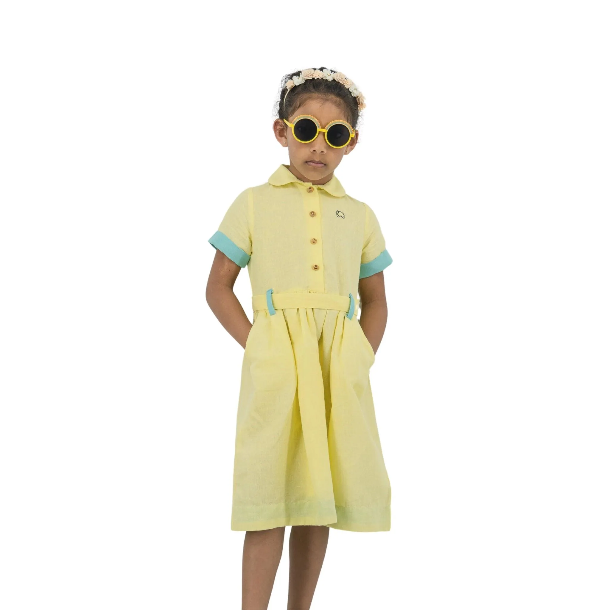 Sustainable Summer Style: Elfin Yellow Linen Dress