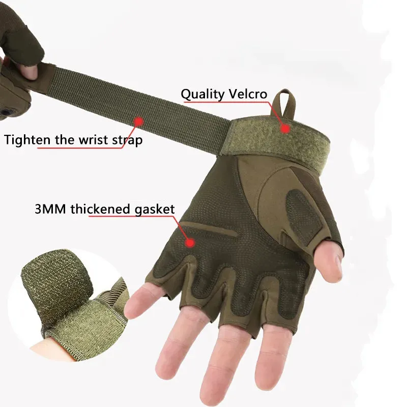 Tactical Half Fingerless Gloves Military Glove Outdoor Fitness Sport Camping Climbing Cycling Hunting Hiking Shooting Gloves Men