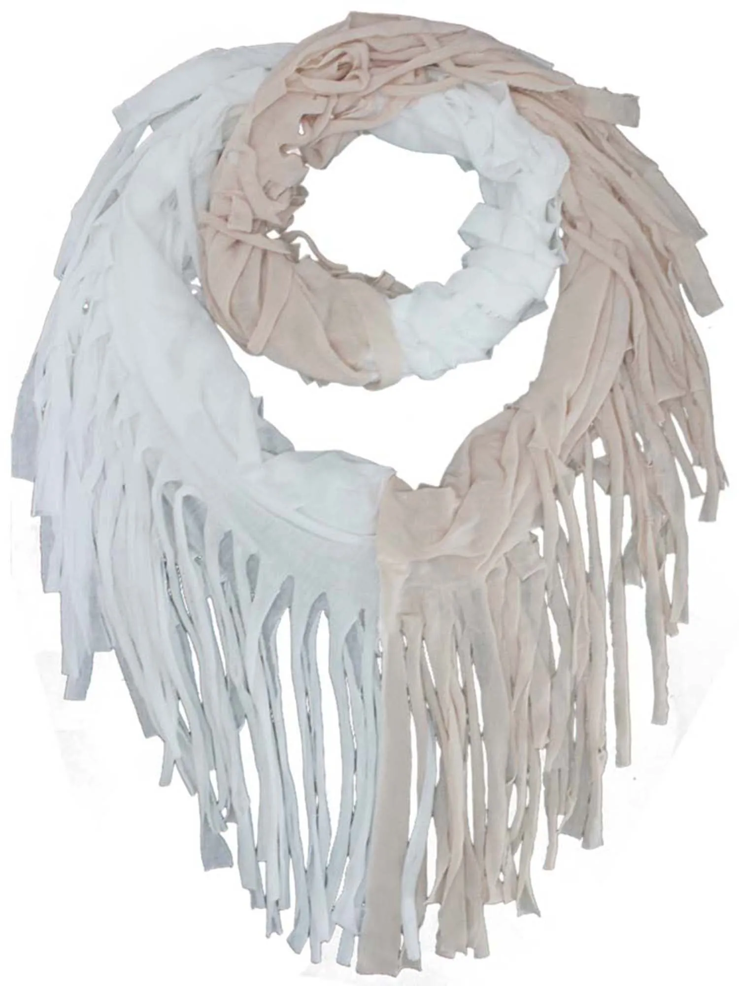 Two-Tone Infinity Fringe Scarf