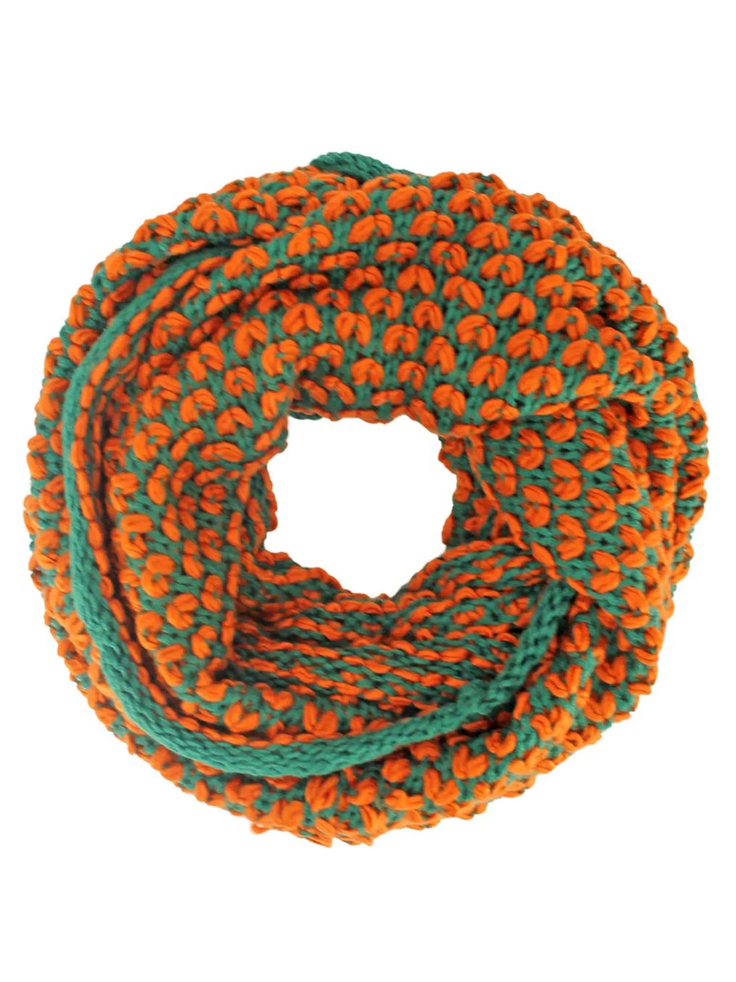 Two-Tone Knit Winter Infinity Scarf