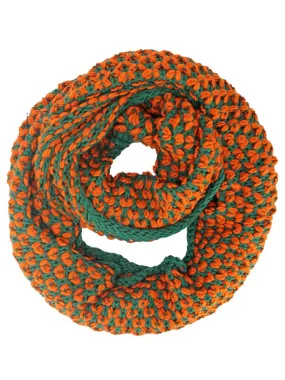 Two-Tone Knit Winter Infinity Scarf