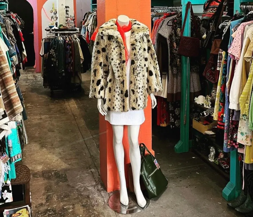 Vintage 60s 70s Leopard | Faux Fur Glam Pinup Bohemian Teddybear Coat