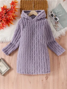 Vintage-Inspired Ribbed Fleece Long Sleeve Dress for Women - Active Dresses with Cozy Thermal Fabric, Perfect for Fall and Winter Seasons, Party, Gift, and Girl's Clothing - Soft, Warm, and Comfortable Fashion