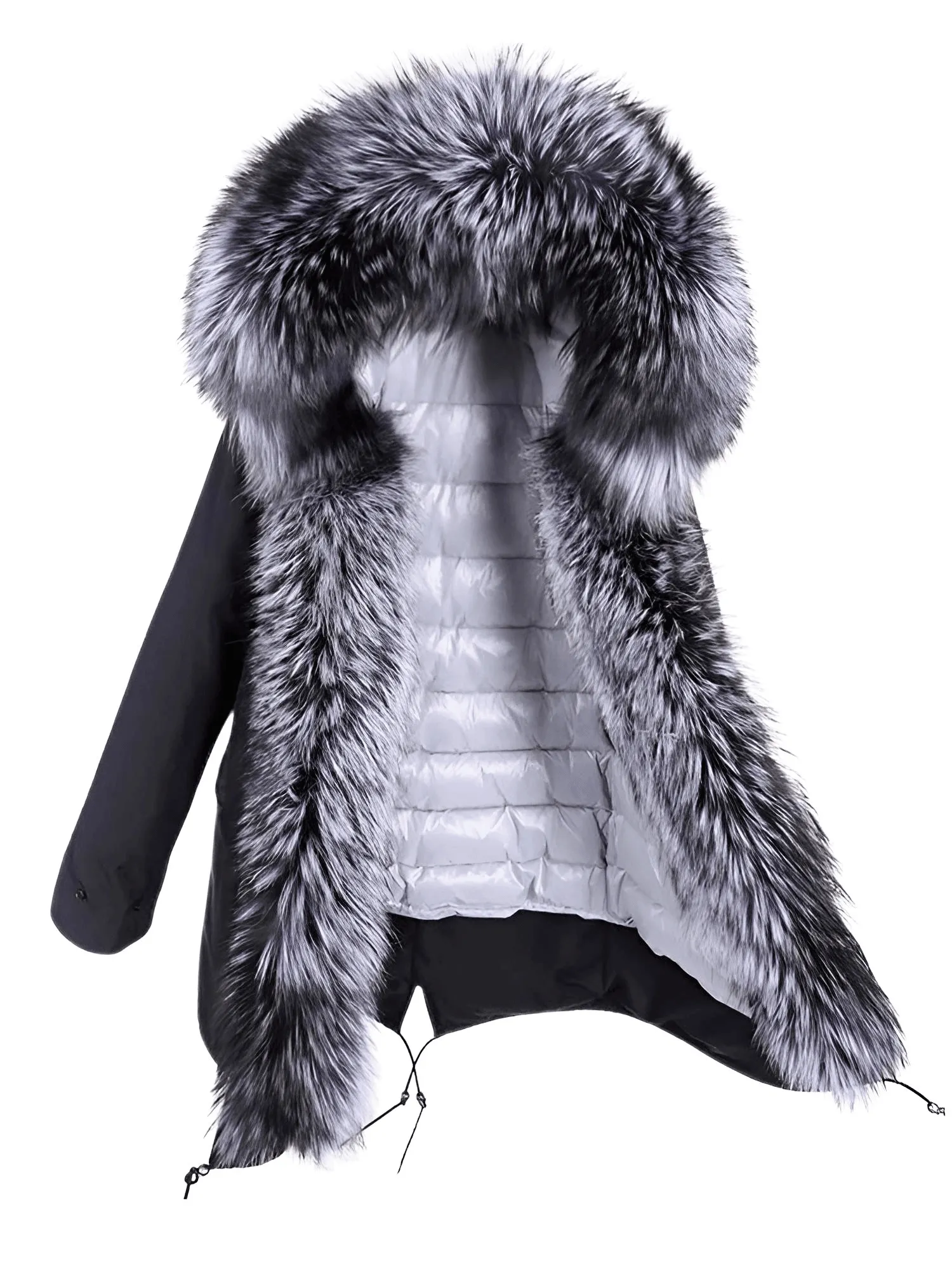 White Duck Down Women's Real Fur Coats