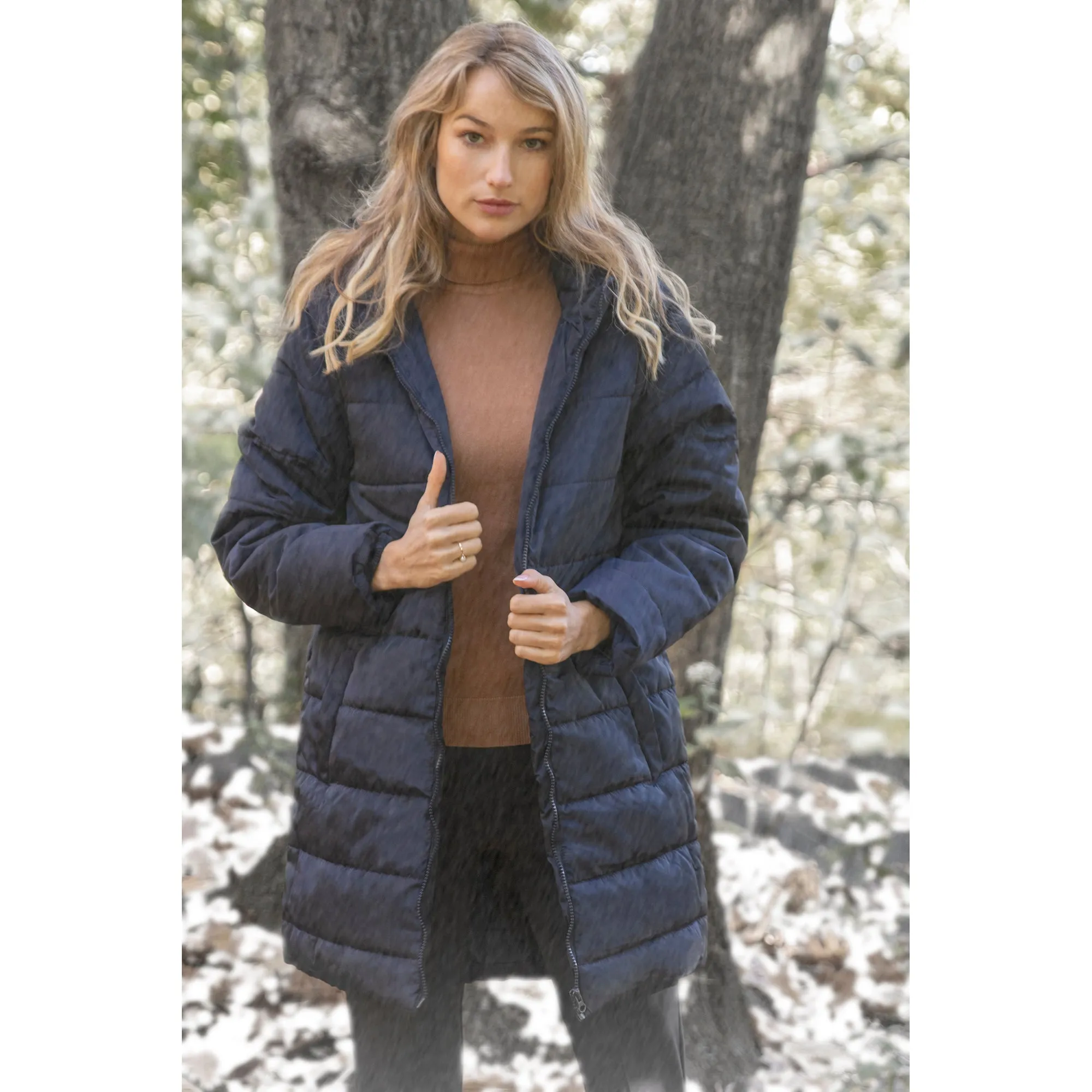 Women's Hooded Puffer Winter Coat - 3 Colors