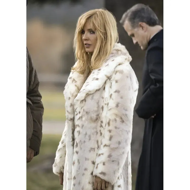 Yellowstone S04 Beth Dutton Faux Fur Leopard Coat